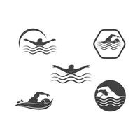 swimming icon logo vector illustration design