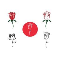 Rosa flor logo vector modelo