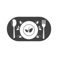 vegetariano icono logo vector ilustración