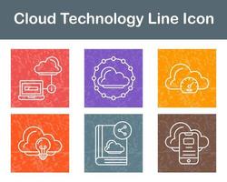 nube tecnología vector icono conjunto