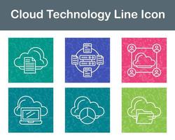 nube tecnología vector icono conjunto