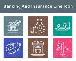 bancario y seguro vector icono conjunto