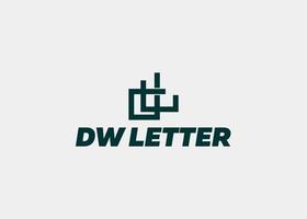 logo dw letra empresa nombre vector