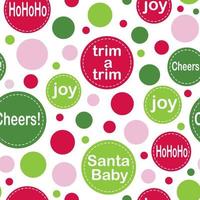 Seamless Pattern of Christmas Bright Dots with Wordings- Christmas Vector Design