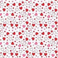 Seamless Pattern of Valentine's Day with different color of Heart- Valentine's Day Vector Design