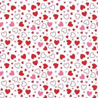 Seamless Pattern of Valentine's Day with different color of Heart- Valentine's Day Vector Design