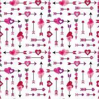 Seamless Pattern of Colorful Valentine's Heart with Arrow-Valentine's Vector Design