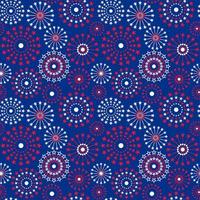 Seamless Pattern of 4th of July with Star Bursts-Independence Day Vector Illustration