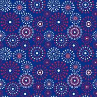 Seamless Pattern of 4th of July with Star Bursts-Independence Day Vector Illustration