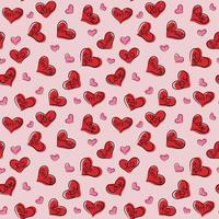 Seamless Pattern of Valentine's Red Heart with Wordings- Valentine's Day Vector Design