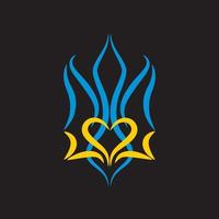 Stylized coat of arms of Ukraine in national colors vector