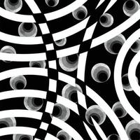 Cool black and white abstract geometric bold decorative lines vector background with eye ball like decoration isolated on square template for social media post, cover title, paper and scarf textile.