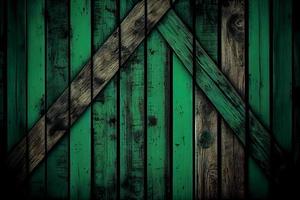 Dark green color wooden wall texture pattern for  St. Patrick's Day card background also have copy space for text photo
