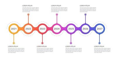 7-year anniversary infographic. Timeline, Roadmap, Milestone. Vector illustration.