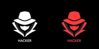Red Hat and White Hat. Logo Secret service agent. Spy Agent, Secret, Agent, Hacker. vector