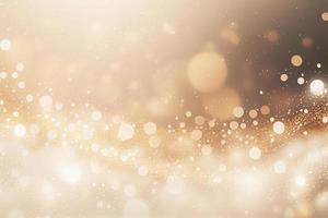 White and gold abstract glitter lights style luxury background. Banner template with modern design photo