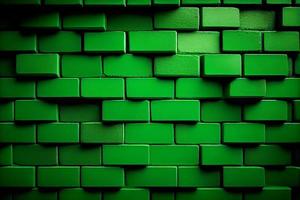 Dark green color block brick wall texture pattern for  St. Patrick's Day card background also have copy space for text photo