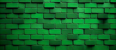 Dark green color block brick wall texture pattern for  St. Patrick's Day card background also have copy space for text photo
