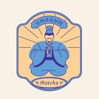 shogun matcha badge design vector