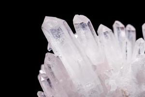 Macro Mineral Stone Rhinestone in Crystals on a Black Background photo