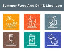 Summer Food And Drink Vector Icon Set