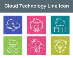 nube tecnología vector icono conjunto