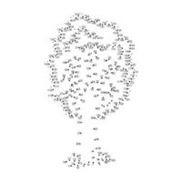 Connect The Dots and Draw tree coloring page, Educational Game for Kids. line drawing for kids, vector