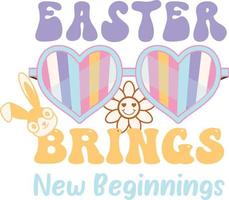 happy easter Groovy svg design, easter bunny Quotes design vector