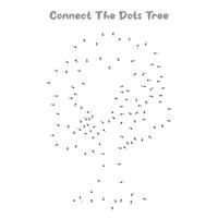 conectar el puntos y dibujar árbol colorante página, educativo juego para niños. línea dibujo para niños, vector