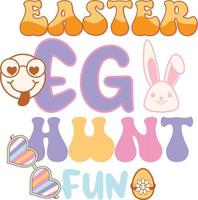 happy easter Groovy svg design, easter bunny Quotes design vector