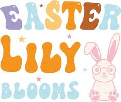 happy easter Groovy svg design, easter bunny Quotes design vector