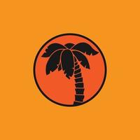 palm summer icon logo vector