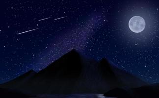 Night stars mountains photo