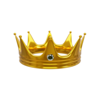real oro corona aislado. oro corona 3d icono. 3d representación png