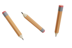 pencil 3d illustration rendering icon isolated png