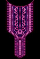 Ethnic Seamless borders and flower ornament, motif draws working illustration flowers and  ornament motif India design elements Neckline pattern or, repeat the floral texture vector