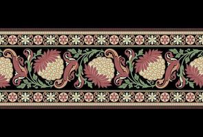 Botanical floral Seamless. Background Seamless Pattern Geometric Ethnic pattern design for background, carpet, wallpaper, clothing, wrapping, Batik, fabric, printing textile illustration. vector
