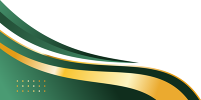 Green gold abstract curve border or gold corner border png