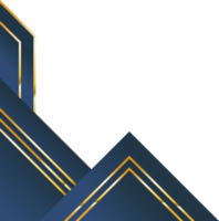 blauw goud modern hoek grens abstract decoratief kader png