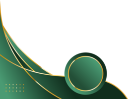 Green gold abstract curve border or gold corner border png