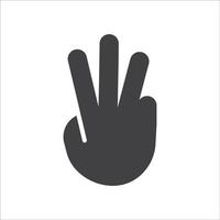 Hand symbol. Hand gesture icon. Hand geometric style icon. Hand sign language icon. Vector illustration