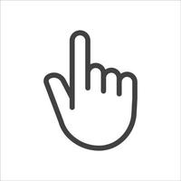 Hand symbol. Hand gesture linear icon. Hand geometric style icon. Hand sign language icon. Vector illustration