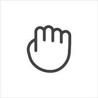 Hand symbol. Hand gesture linear icon. Hand geometric style icon. Hand sign language icon. Vector illustration