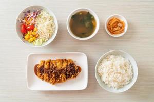 Tonkatsu - Japanese pork cutlet deep fried with rice set photo