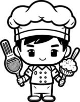 linda dibujos animados adorable cocinero vector