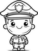 cute cartoon Cheerful Police Officer svg vector graphic