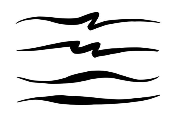 strokes, underlines, highlighter marker strokes, wave brush marks.