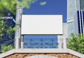 3D mockup blank billboard in downtown rendering photo