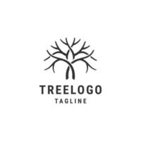 Nature tree logo design template flat vector