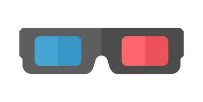 Blue Red 3D Glasses Isolated Vector Illustration